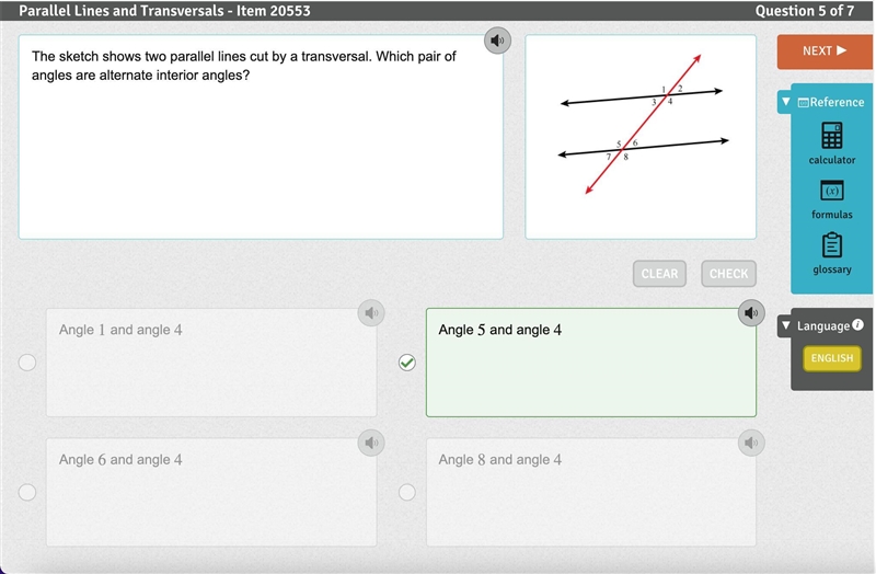 The sketch shows two parallel lines cut by a transversal. Which pair of angles are-example-1