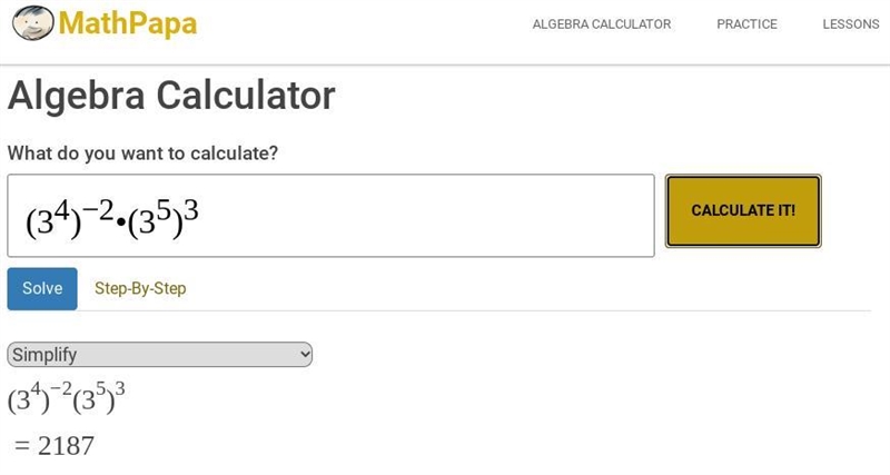 Which of the follow expressions are equivalent to (3^4)^-2 • (3^5)^3-example-2