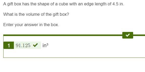 Calculator A gift box has the shape of a cube with an edge length of 4.5 in. What-example-1