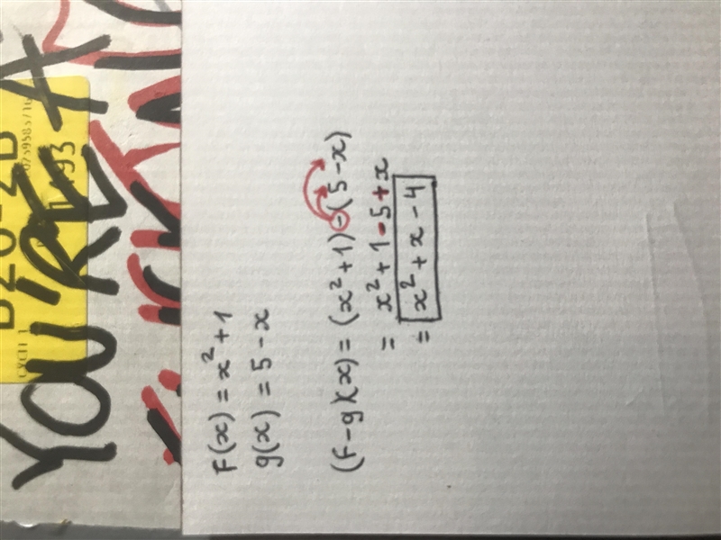 F(x) = x^2 +1 G(x)=5-x-example-1