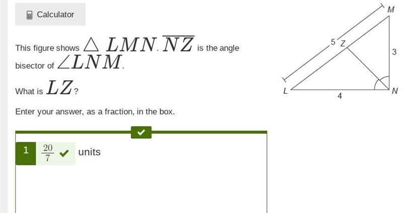 PLEASE HELP ME!!!! This figure shows △LMN. NZ¯¯¯¯¯¯ is the angle bisector of ∠LNM-example-1