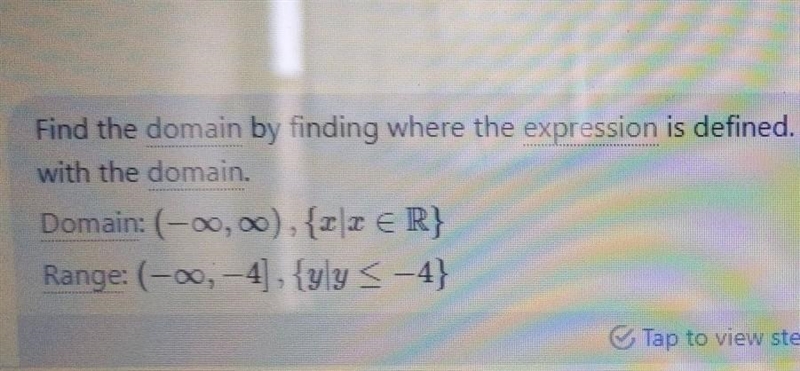 1. = -(x+4)2 - 4 Axis of Symmetry: W Vertex: Domain: Range:-example-1