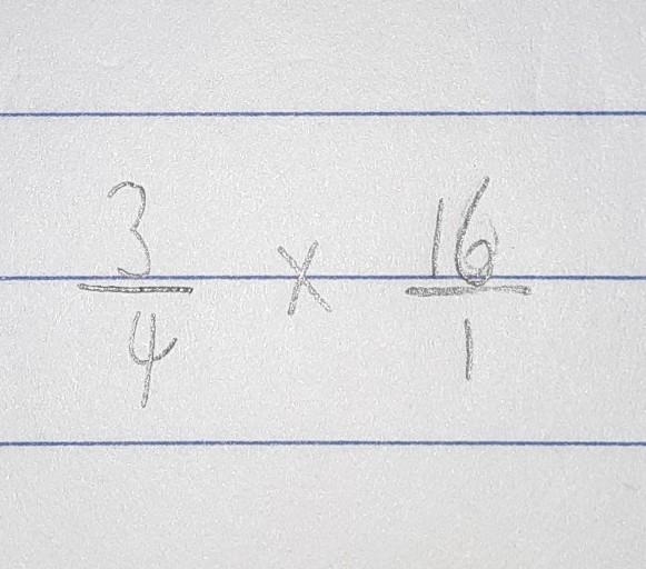 What is 3/4 multiplied by 16 (3/4 x 16)-example-1