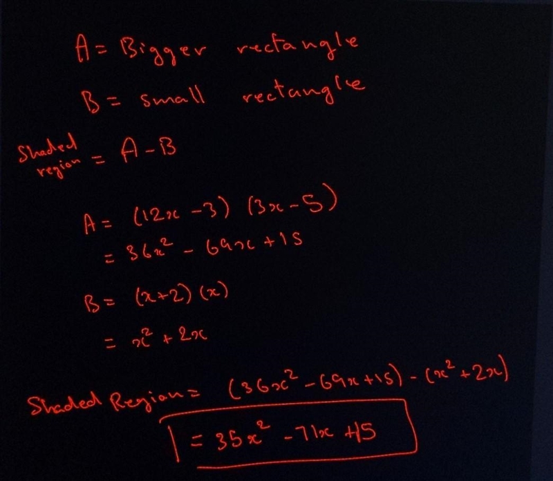 Find the area of the shaded region in terms of x.-example-1