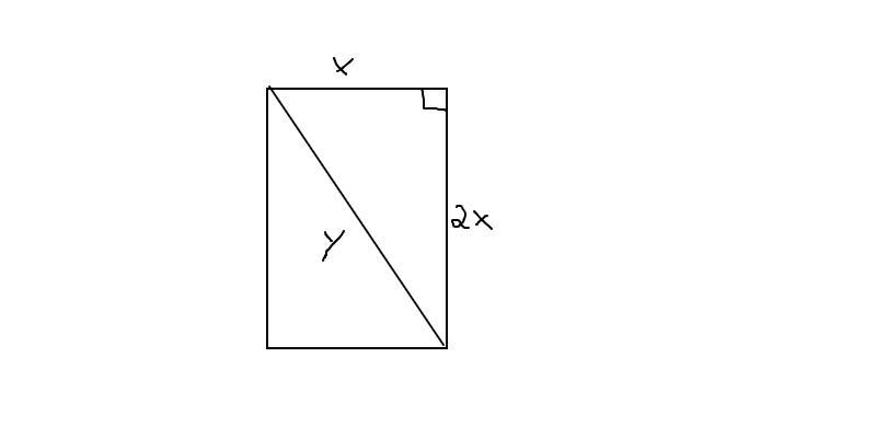 10. A rectangle whose length is twice its width has a diagonal equal to one side of-example-1