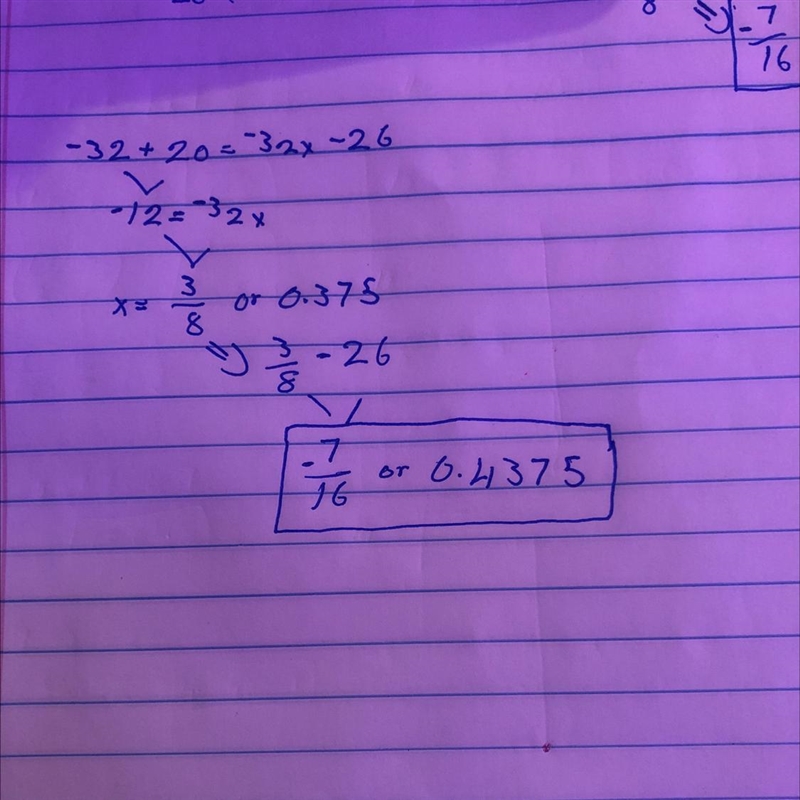 −32x + 20 = −32x − 26-example-1