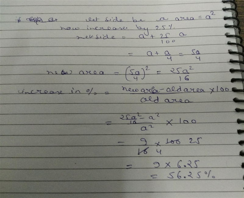 If each side of tangle is increased by 25 %, then find the percentage increase or-example-1