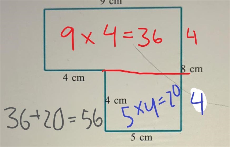 Find the area of the figure. (Sides meet at right angles.) Sem please help solve this-example-1