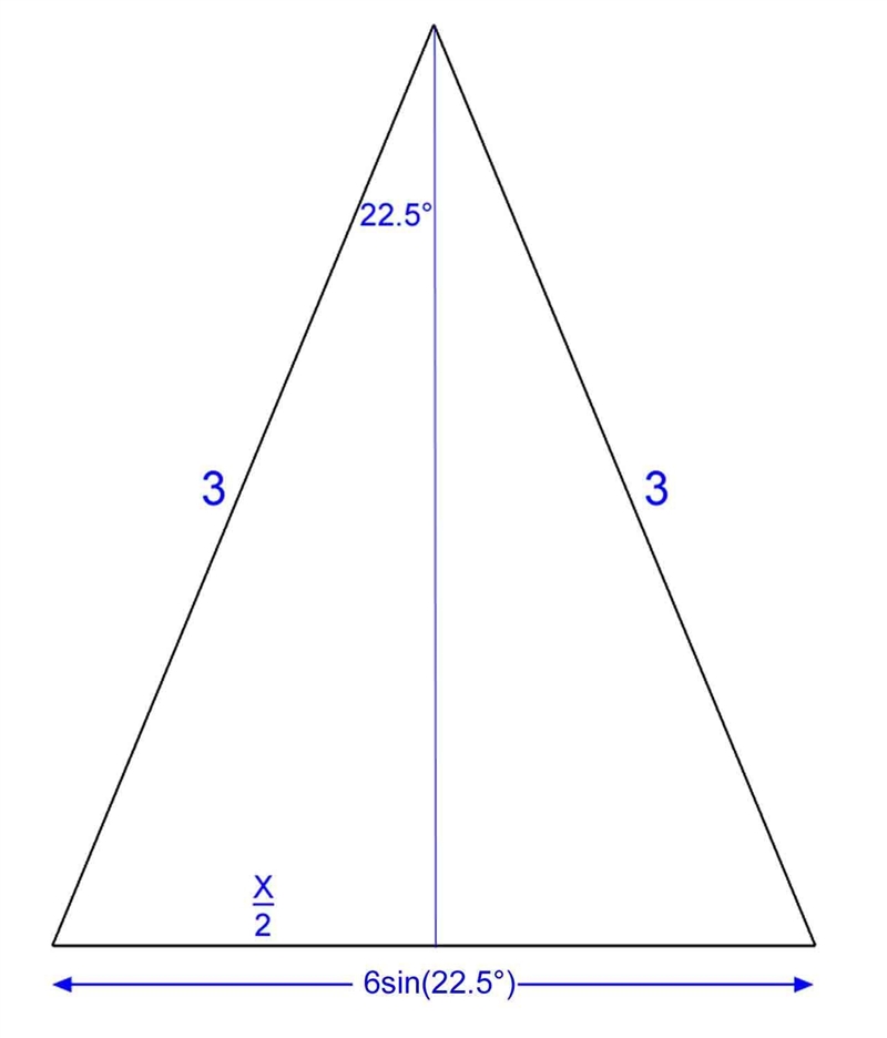 6. Find the value of x. * 3 3 45° Х-example-1