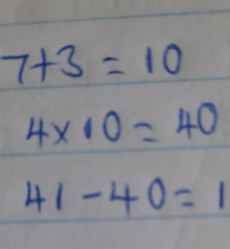 4 times the sum of 7 and 3 is subtracted from 41​-example-1