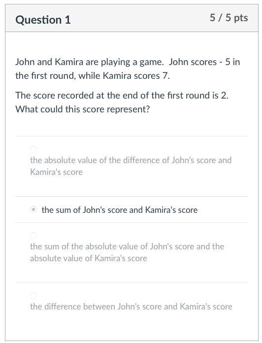 John and Kamira are playing a game. John's score (J) and Kamira's score (K) after-example-1