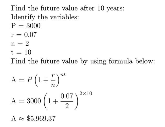 You deposit $3000 in an account that earns 7% interest compounded semiannually . After-example-1