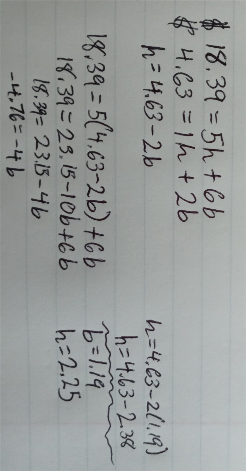 2 At the hot dog stand it costs $18.39 for five hot dogs and six bags of chips. If-example-1