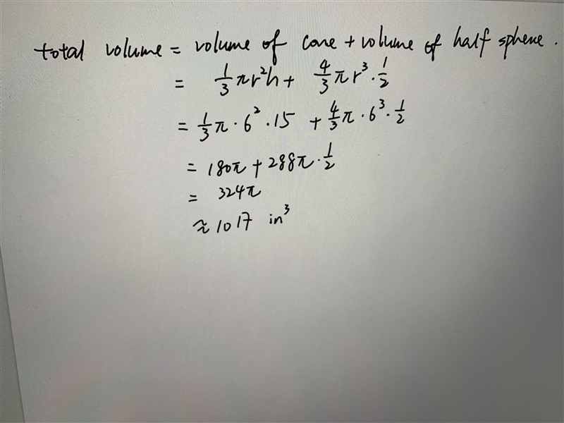 Find the volume of the composite figure below round your answer to the nearest whole-example-1