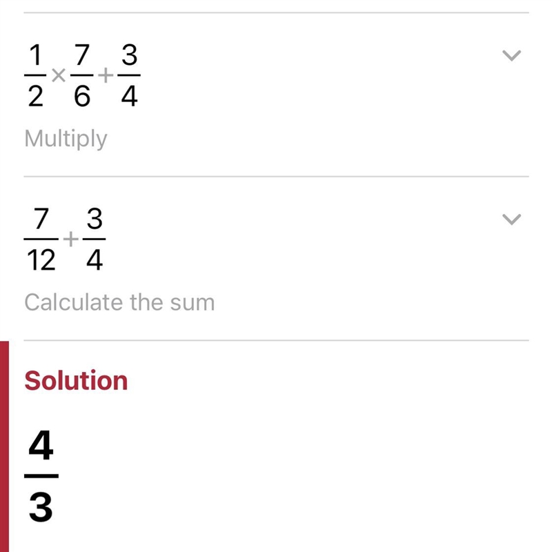 What is the answer for this 1/2x(4/3-1/6)+3/4??-example-1