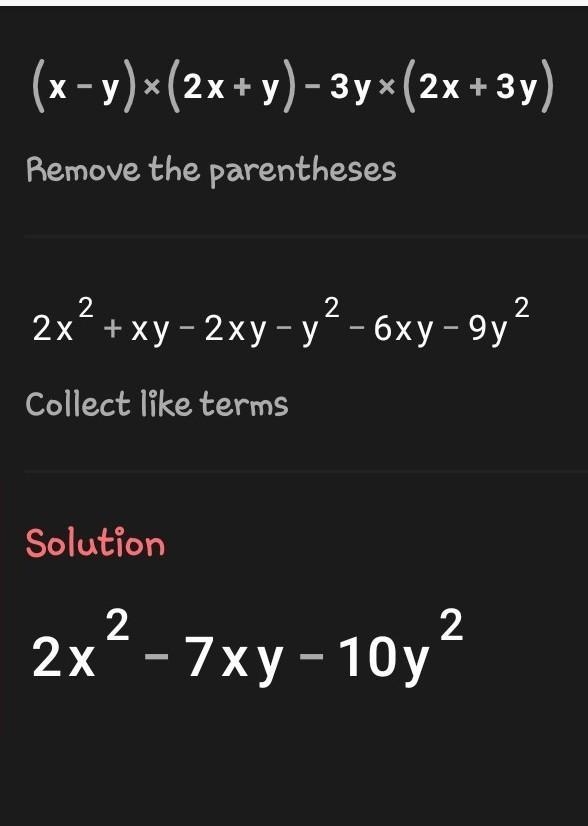 (x-y)(2x+y)-3y(2x+3y)​ =-example-1