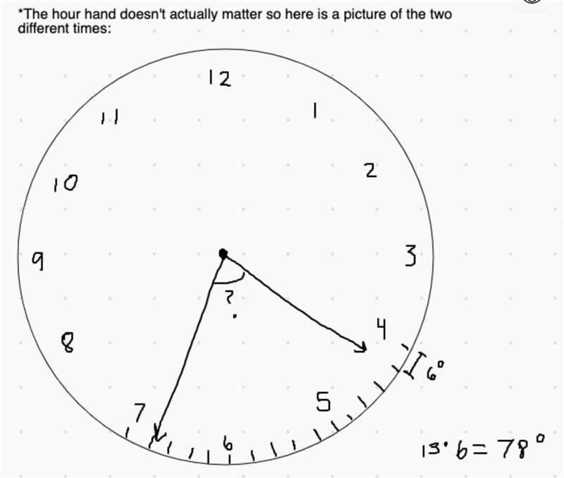 Yep here we go again, me freaking out What is the number of degrees the minute hand-example-1