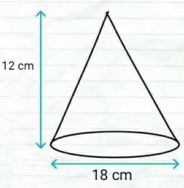 What is the volume of a cone that has a diameter of 18 centimeters and a height of-example-1