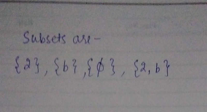 Q.No.1: A subset of {2, b} is:-example-1