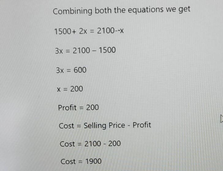 By selling a bag at RS 1500 and RS 2100, there is some profit respectively. if the-example-2