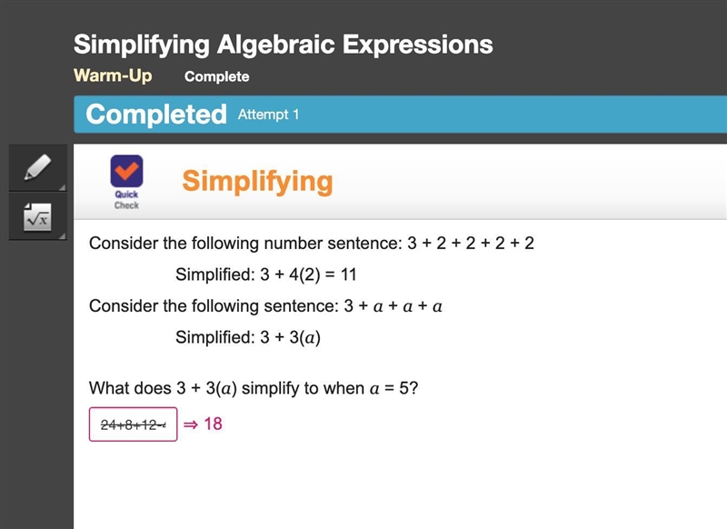 Expand and simplify (4 + 2)(6-2) Give your answer in the form b+ CV 2​-example-1