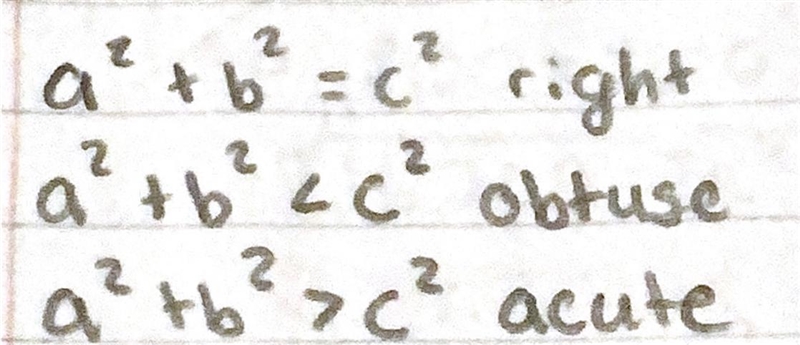 Using the side lengths, determine whether the triangle is acute, obtuse, or right-example-1