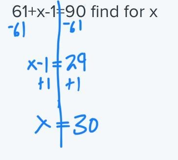 61+x-1=90 find for x-example-1