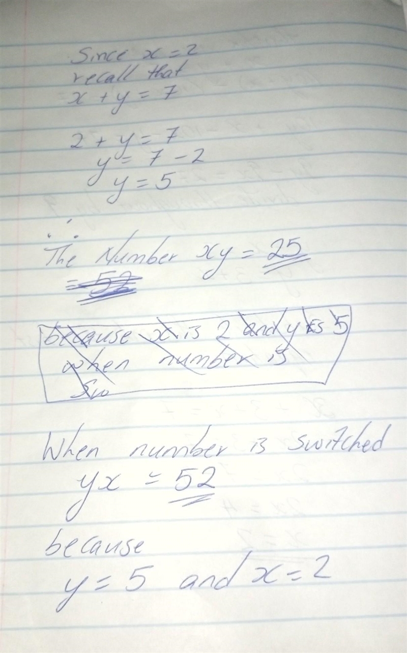 The sum of digits in a two-digit number is 7. If the digits switch place you get a-example-3