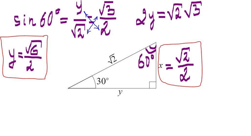 Identify the values of the variables. Give your answers in the simplest radical form-example-1