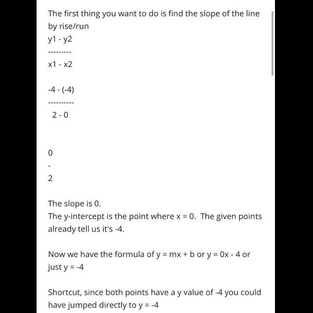 Find the slope of the line. Ay A(-2, 4N 4 Х -4 --2 0 4 2 B(3,-2) -4-example-1