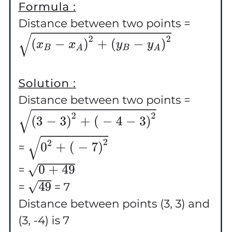 Find the distance between the pair of points. (3, 3) and (3,-4)-example-1