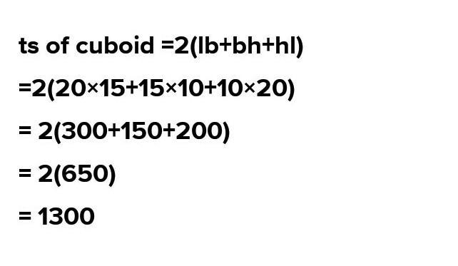 The length, breadth and height of an object are 20cm, 15cm and 25cm respectively. Its-example-1