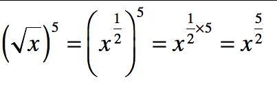 Rewrite the following radical expression in rational exponent form. (√x)^5 А. x2/5 B-example-1