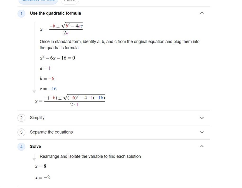 What is the answer to x^2-6x-16=0-example-2