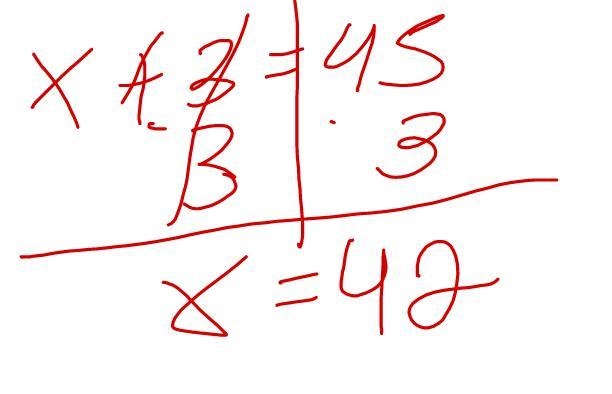 Which number belongs to the solution set of the equation? x + 3 = 45 A. 15 B. 48 C-example-1