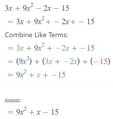 0 3x + 9 x2 - 2x – 15-example-1