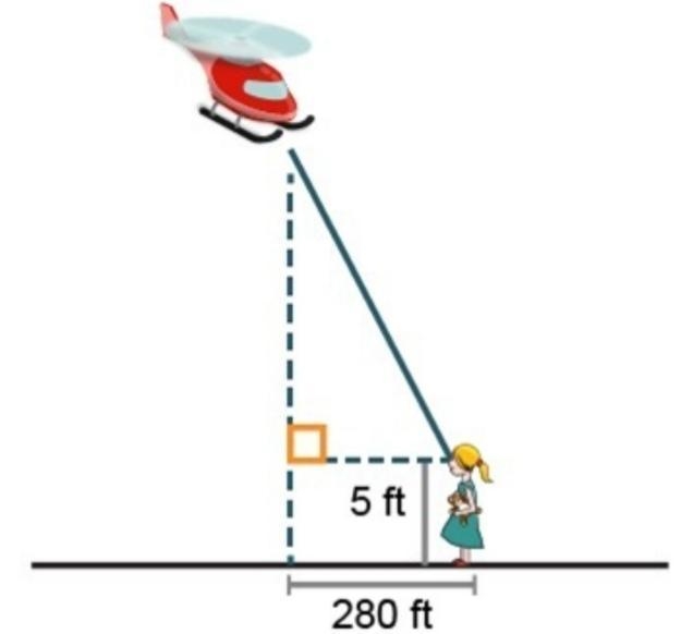 A helicopter flies 665 feet above ground. What is the measure of the angle of depression-example-1