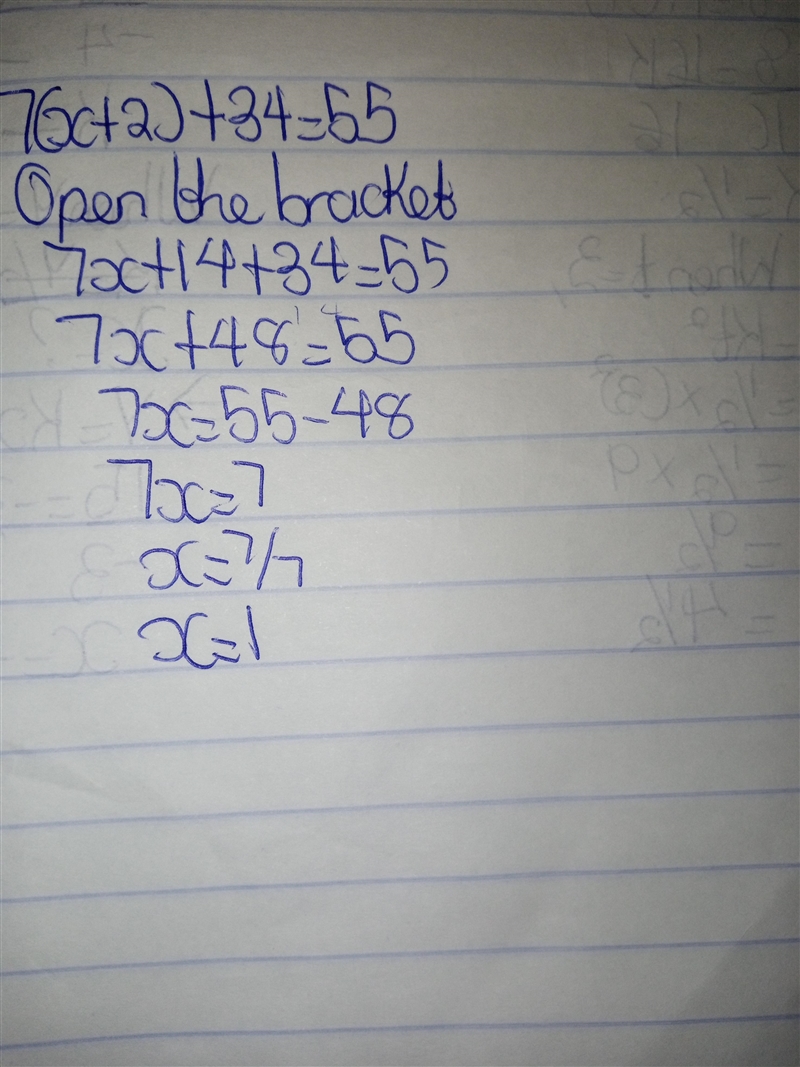 7(x+2)+34=55 (Find X in the following question)-example-1