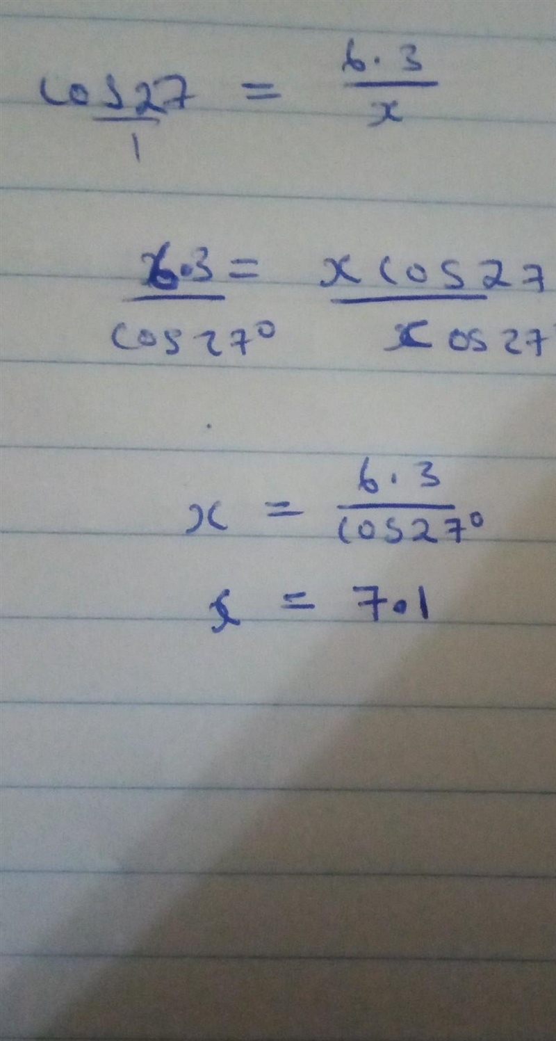 Solve for x. Round to the nearest tenth, if necessary.​-example-1