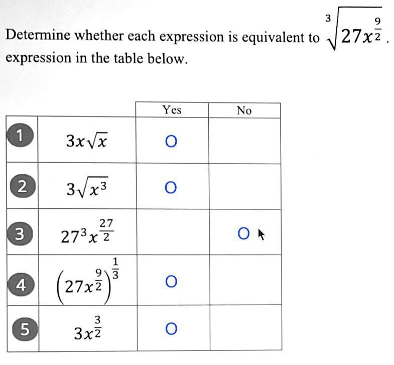 What expressions from the table are equivalent to that expression ?-example-1