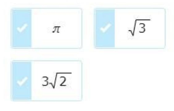 Select all the numbers that are irrational.-example-1