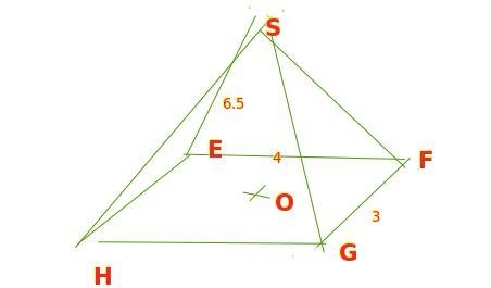 La figure ci-dessus représente une pyramide du sommet S. Sa base le rectangle EFGH-example-1