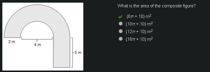 A semicircle with a diameter of 8 meters is shown. A smaller semicircle with a diameter-example-1