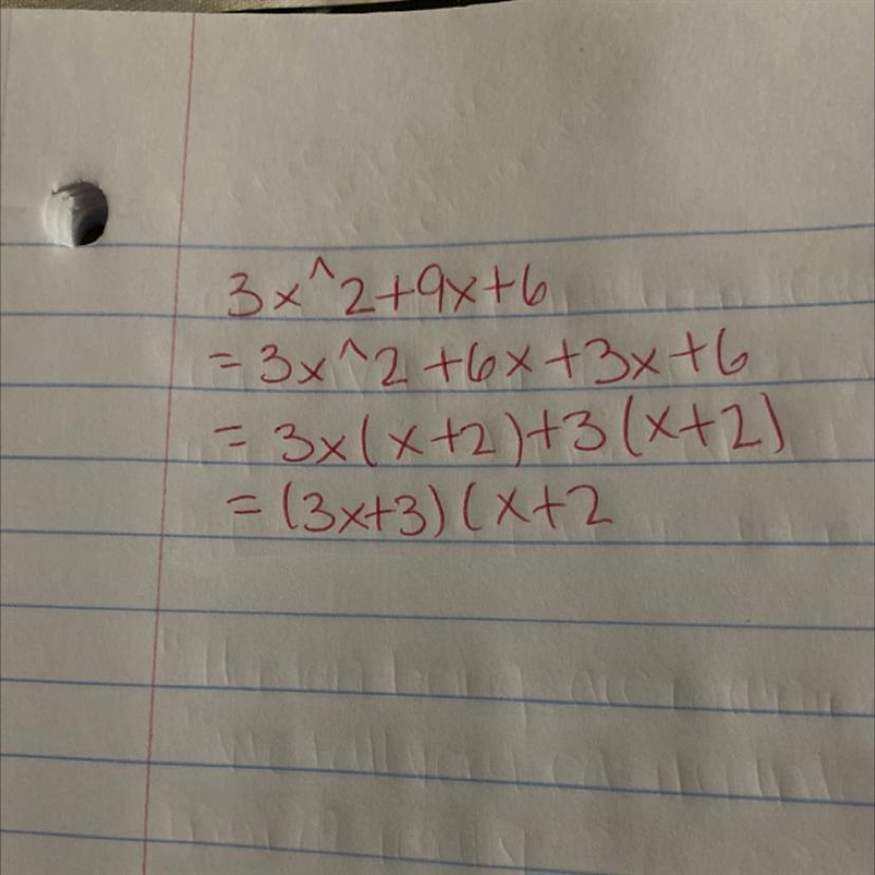 Factor the quadratic expression. 3x2 + 9x + 6-example-1