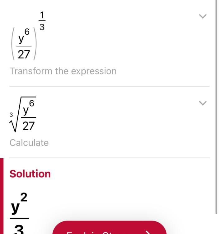 Which of the following is equivalent to (27/y^6)^-1/3 Pls help-example-1