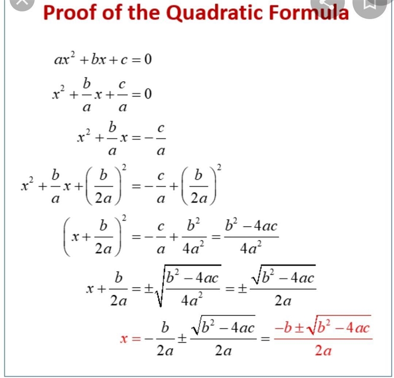 A portion of the Quadratic Formula proof is shown. Fill in the missing statement. Statements-example-1