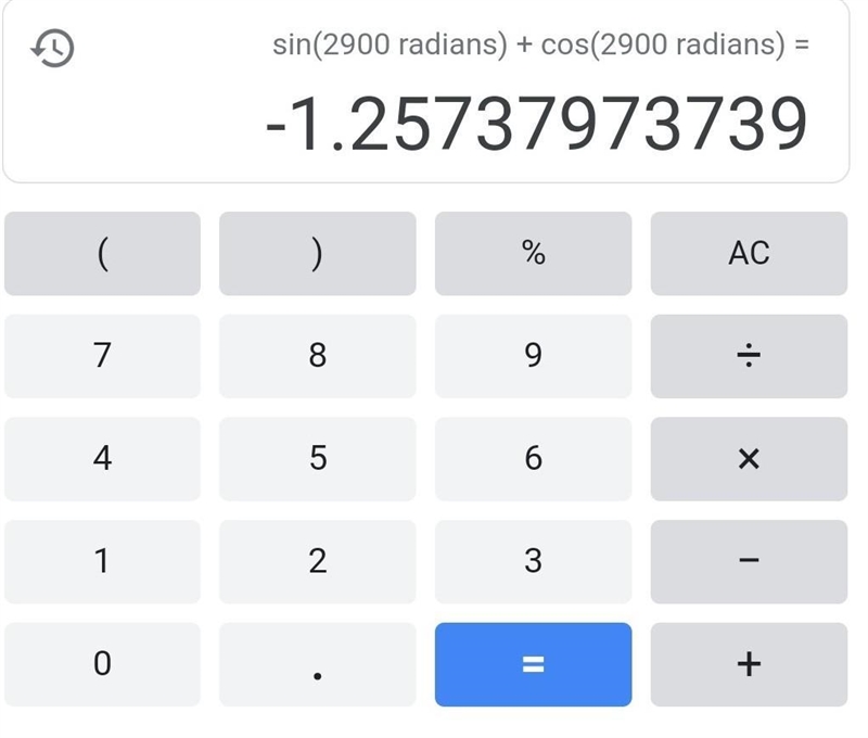 What is the value of sin 2900 + cos 2900 ? ​-example-1