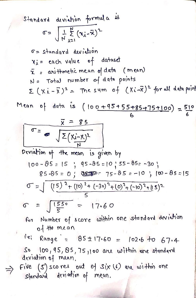 12. Beth's scores on the six Earth science tests she took this semester are: 65, 72, 84, 85, 68, 100, 95, 55, 85, 75, 100 For-example-1