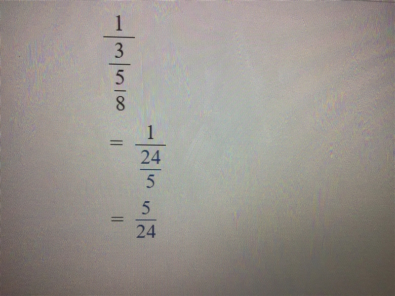 1/3 divided by 5/8 pls show work!! thanks :)-example-1