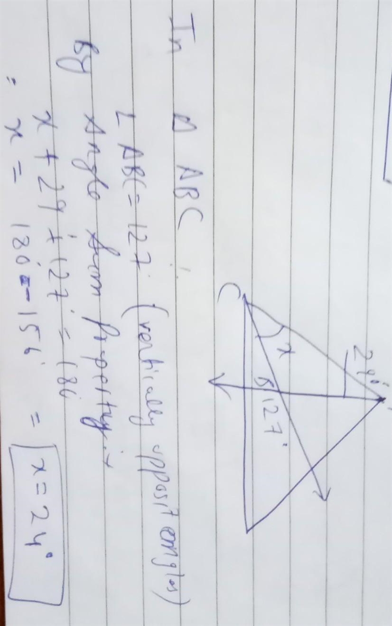 Determine the value of x in the figure shown.-example-1